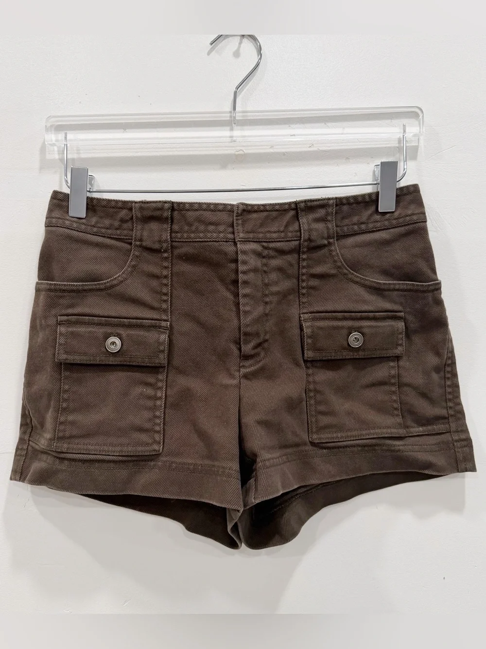 Y2K J. Crew Chocolate Brown Utility Cargo Shorts Size 4 Cotton